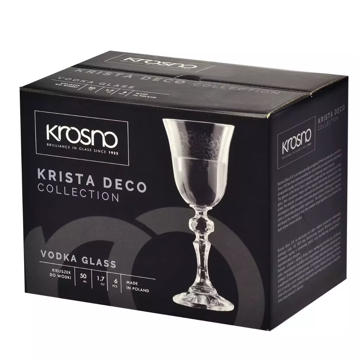 Набор рюмок для водки Krosno Krista Deco, стекло, 50 мл, 6 шт. (788753) - фото 2