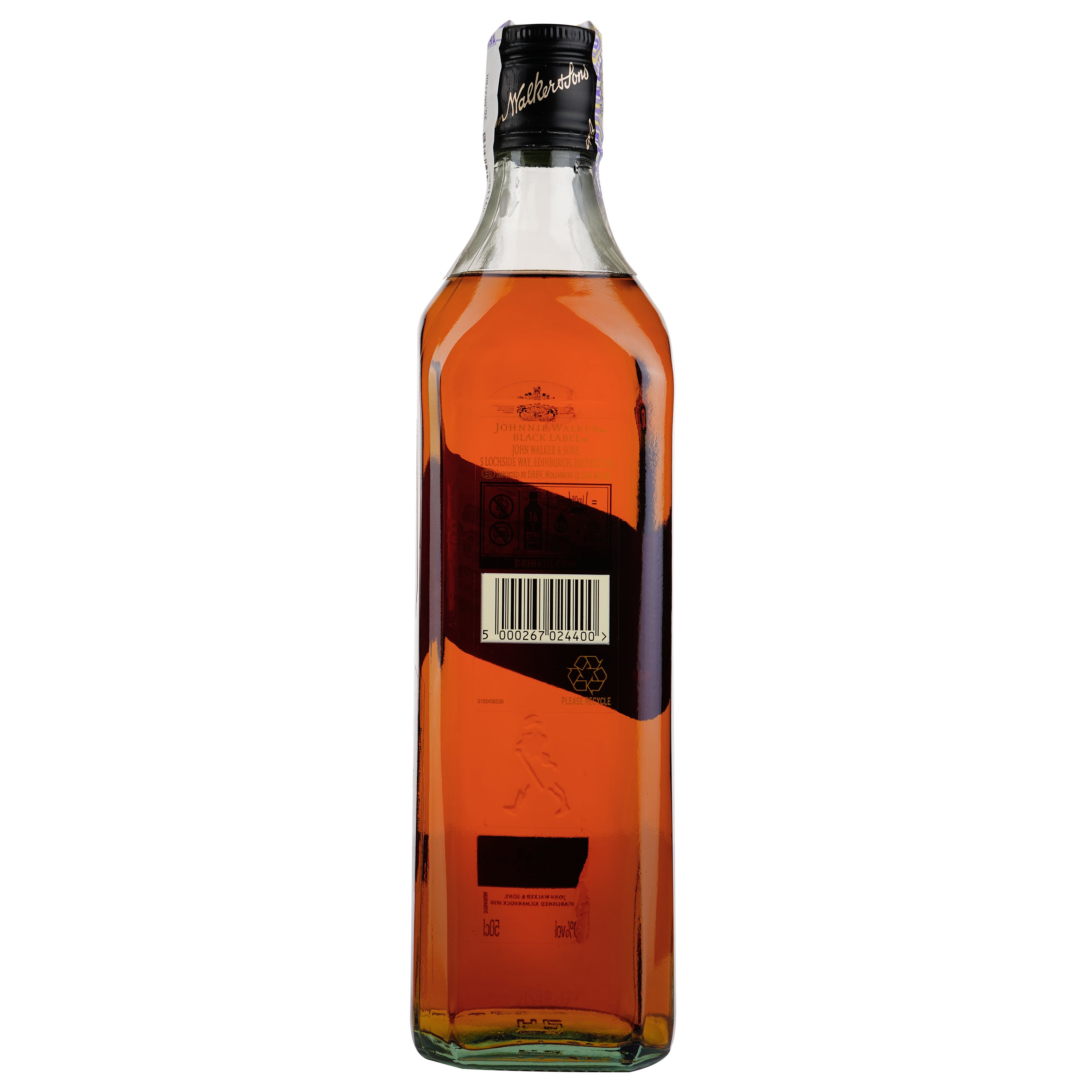 Виски Johnnie Walker Black label Blended Scotch Whisky, 0,5 л, 40% (10023) - фото 2