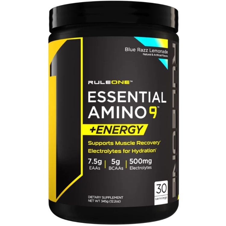 Аминокислота ЕАА с кофеином Rule 1 Essential Amino 9 + Energy Малиновый лимонад 345 г - фото 1