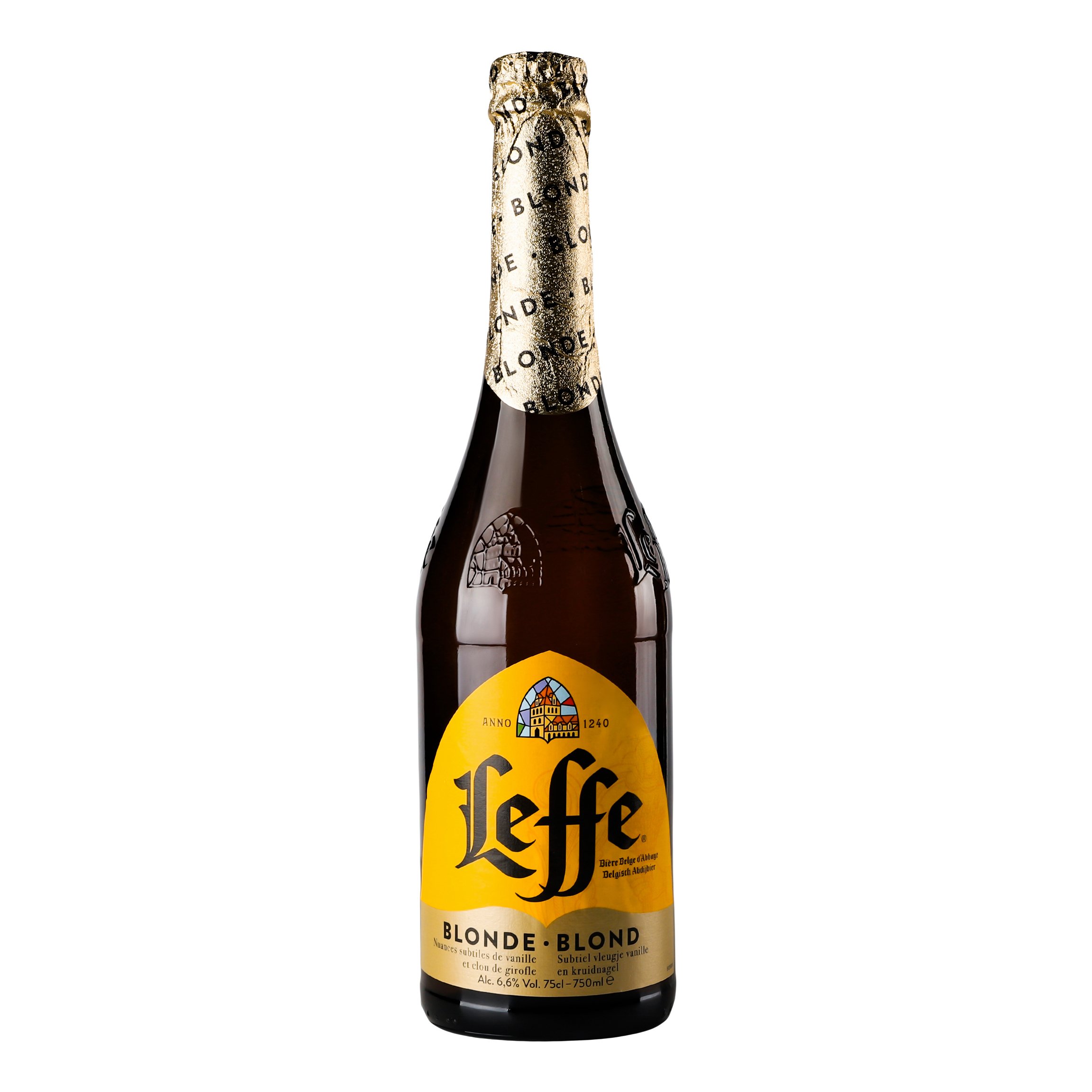 Пиво Leffe Blonde, светлое, фильтрованное, 6,6%, 0,75 л (639835) - фото 1