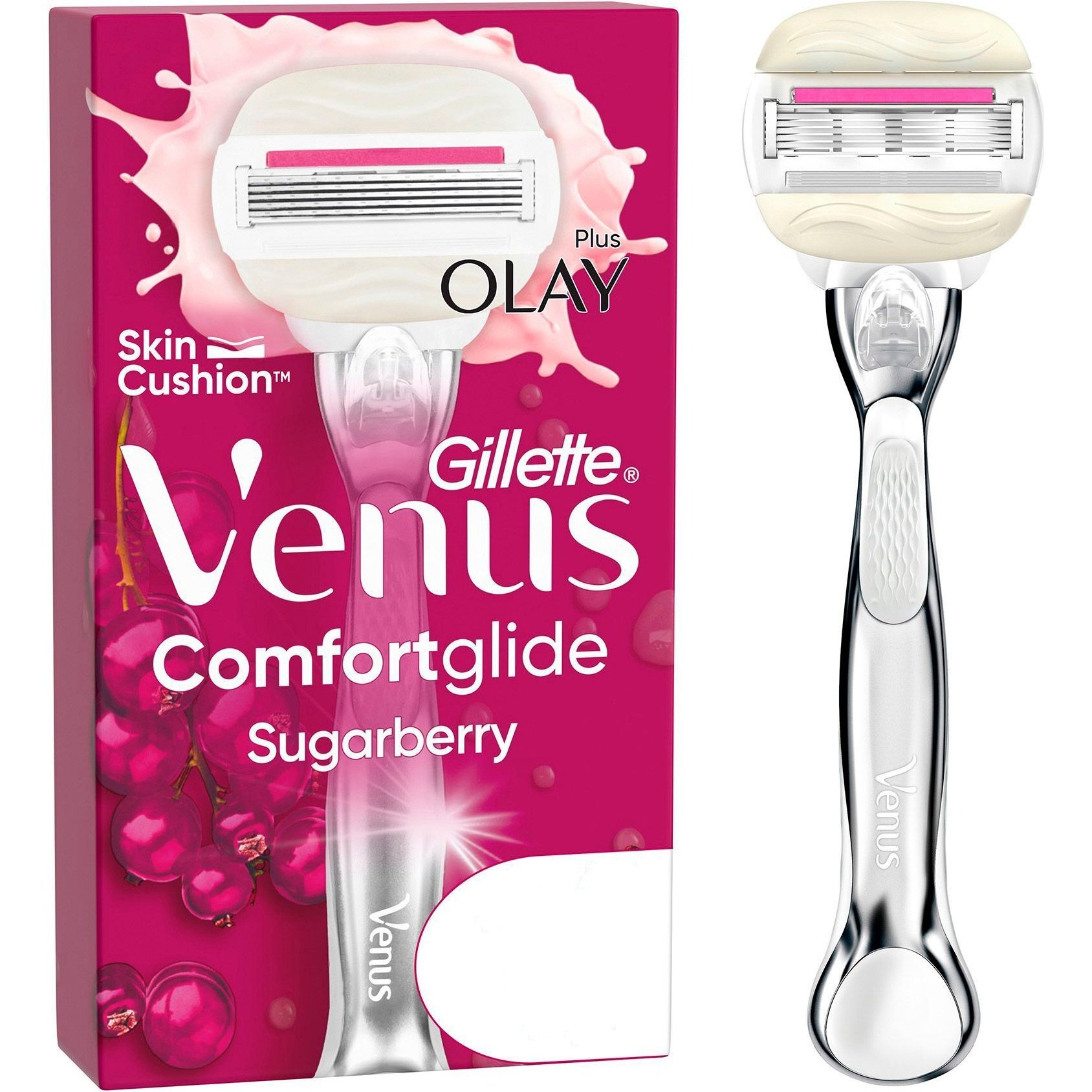 Станок для бритья Venus Olay Comfort Glide Sugarberry с 1 сменной кассетой - фото 2