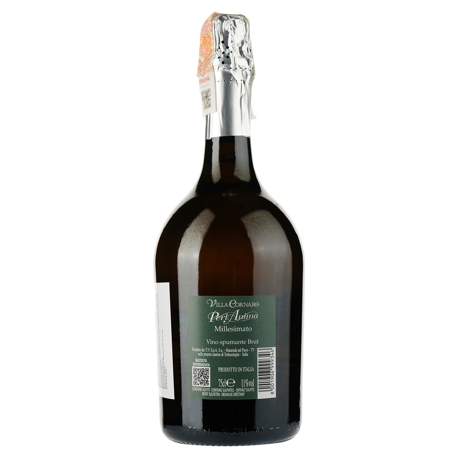 Вино ігристе Villa Cornaro Perlanima Cuvee Brut, белое, брют, 0,75 л - фото 2
