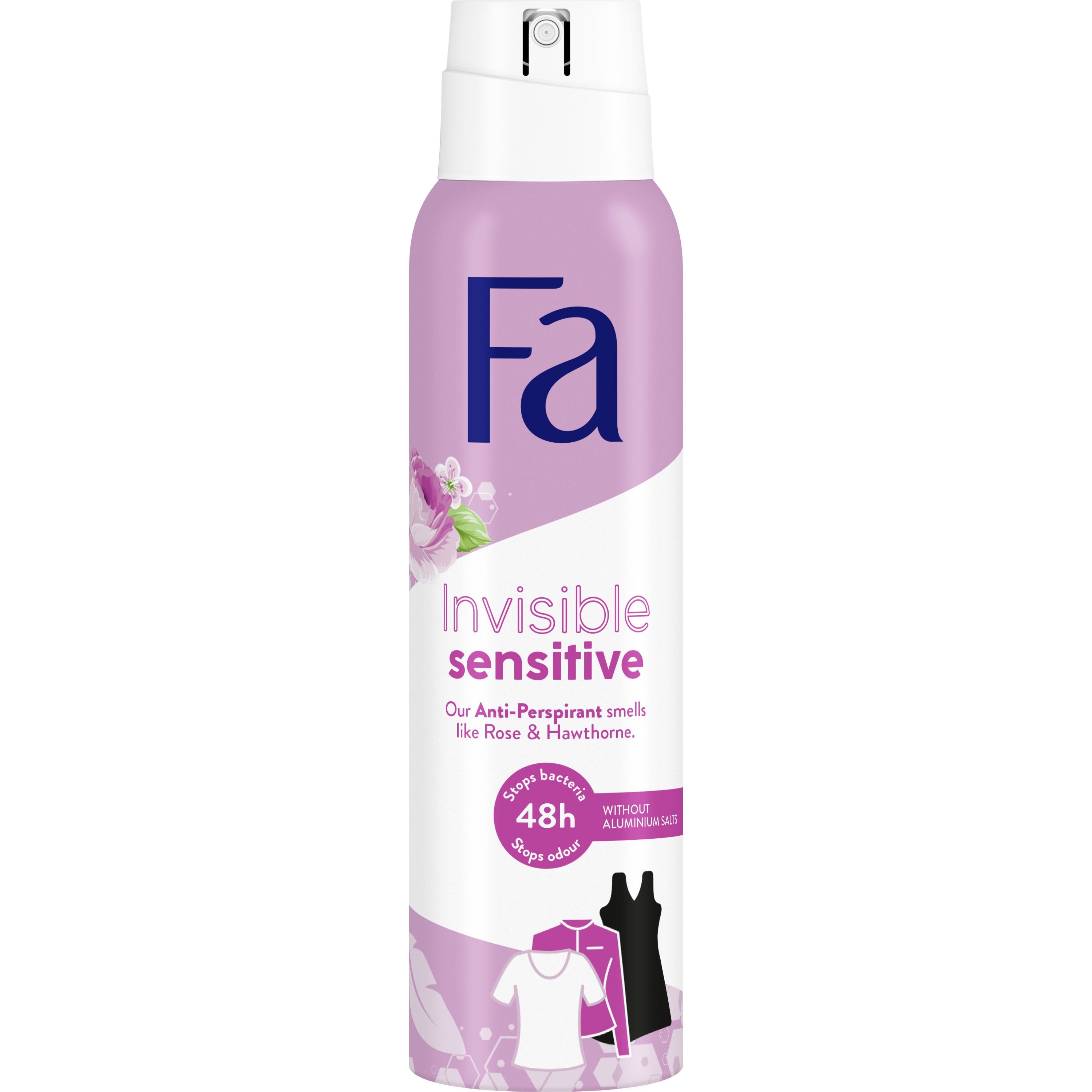 Антиперспирант-спрей Fa Invisible Sensitive с ароматом розы и боярышника, 150 мл - фото 1