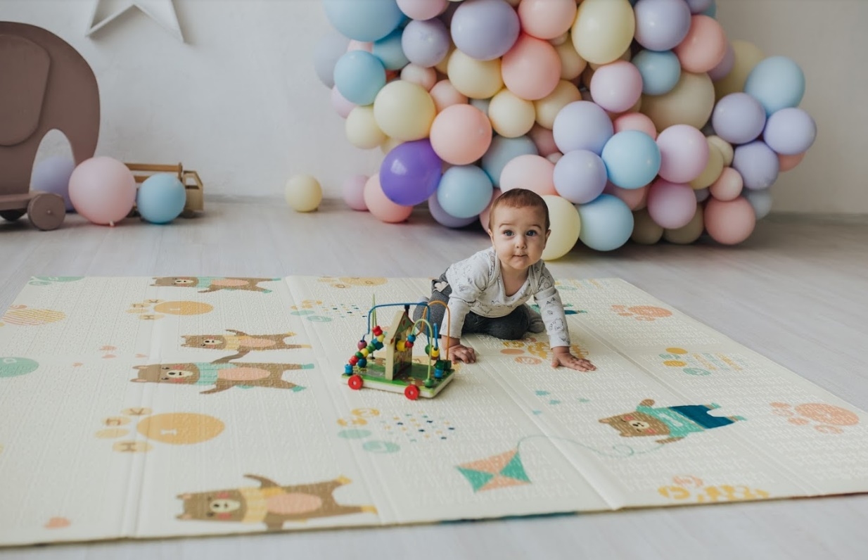 Дитячий двосторонній складаний килимок Poppet Парк і Прогулянка ведмежат, 200х180 см (PP002-200) - фото 11