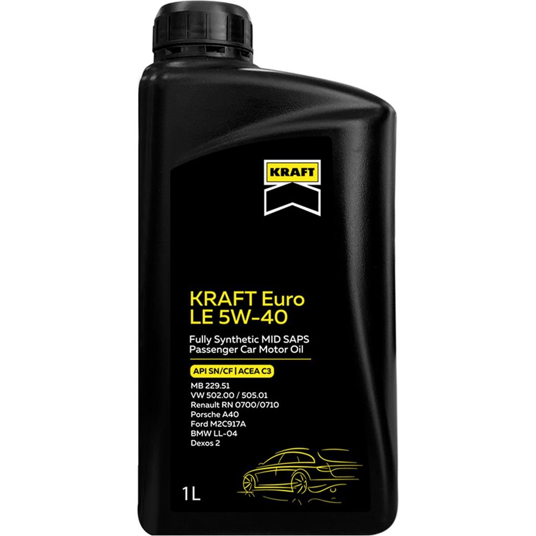 Олива моторна Kraft Euro LE 5W-40, 1 л - фото 1
