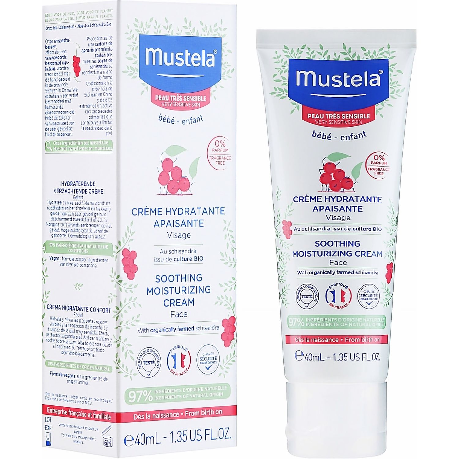 Увлажняющий крем для лица Mustela Soothing Moisturizing Cream, для чувствительной кожи, 40 мл - фото 2