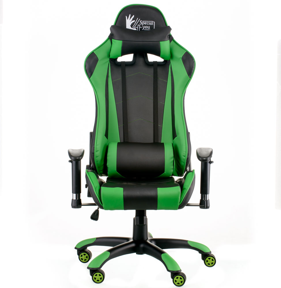 Геймерское кресло Special4you ExtremeRace черное с зеленым (E5623) - фото 2