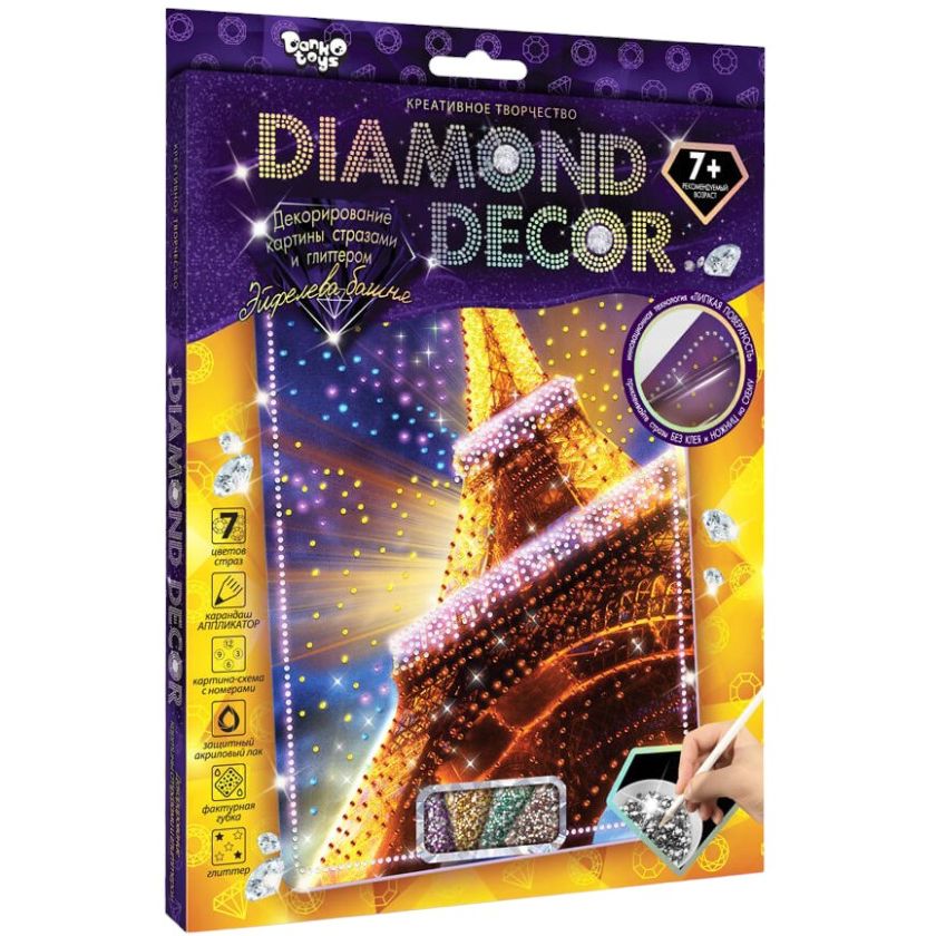 Набір креативної творчості Danko Toys Ейфелева вежа DD-01-01 Diamond Decor - фото 1