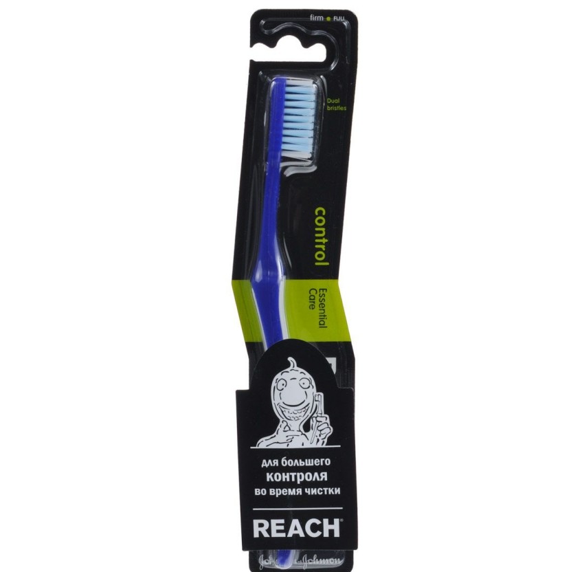 Зубна щітка Reach Control жорстка, синій - фото 1