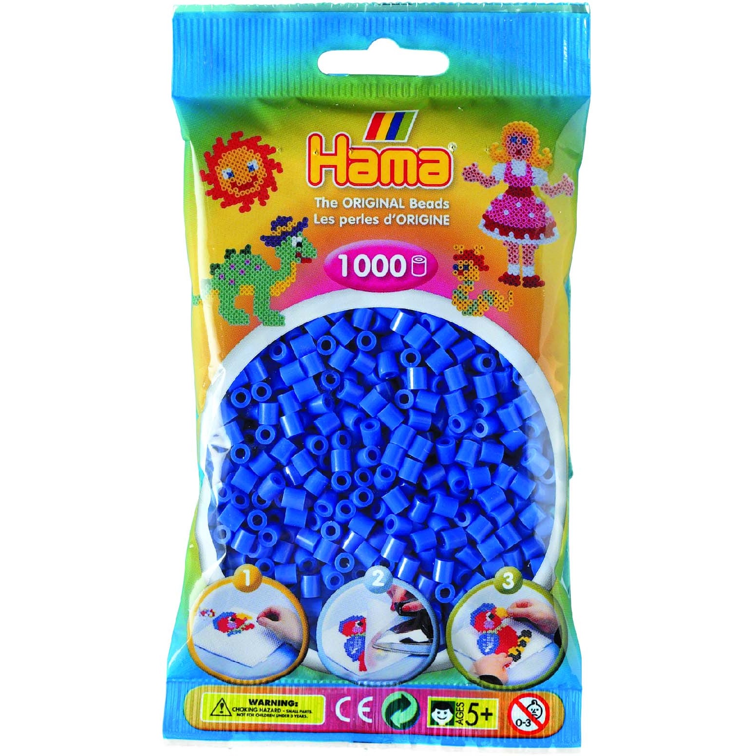 Термомозаїка Hama Midi Набір синіх намистин, 1000 елементів (207-08) - фото 1