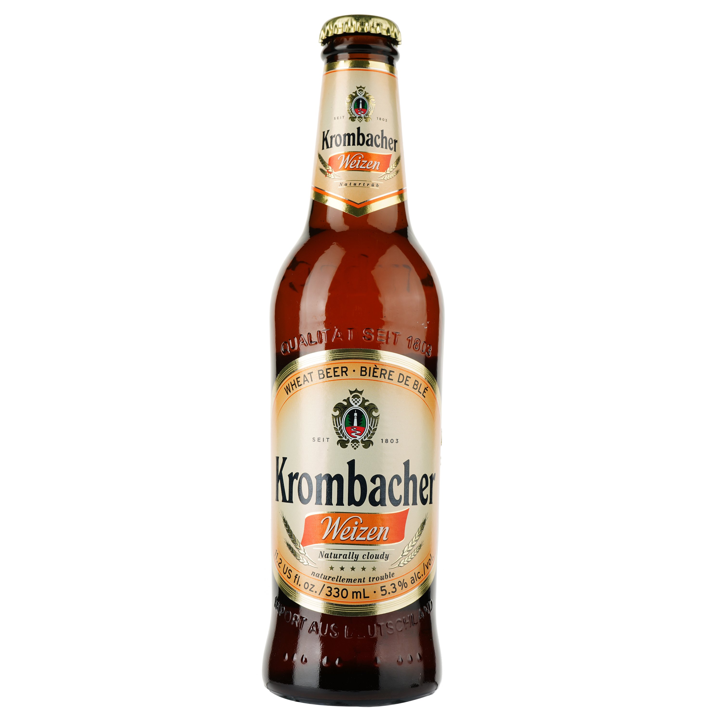 Пиво Krombacher Weizen світле, 5.3%, 0.33 л - фото 1