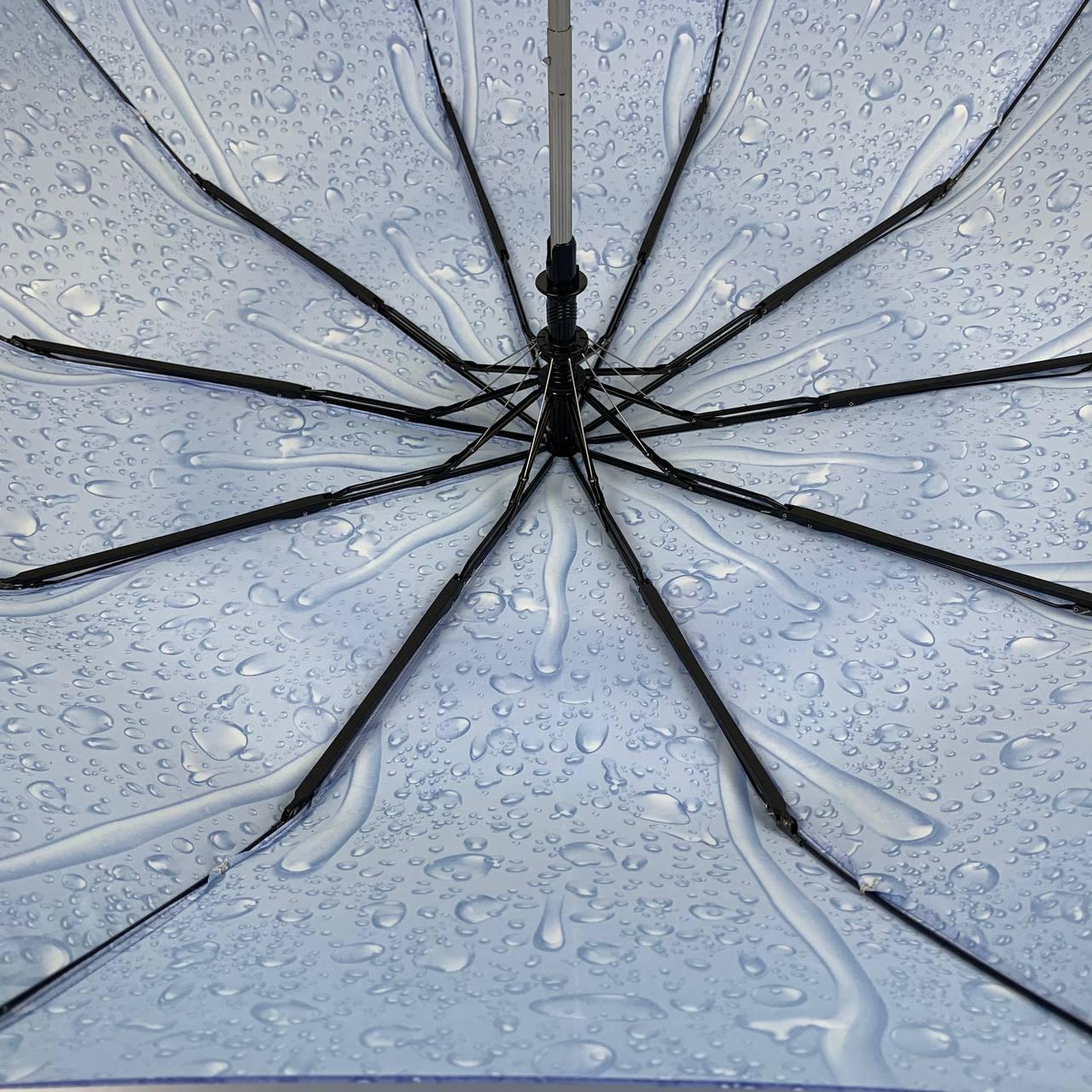 Женский складной зонтик полуавтомат S&L 101 см синий - фото 5