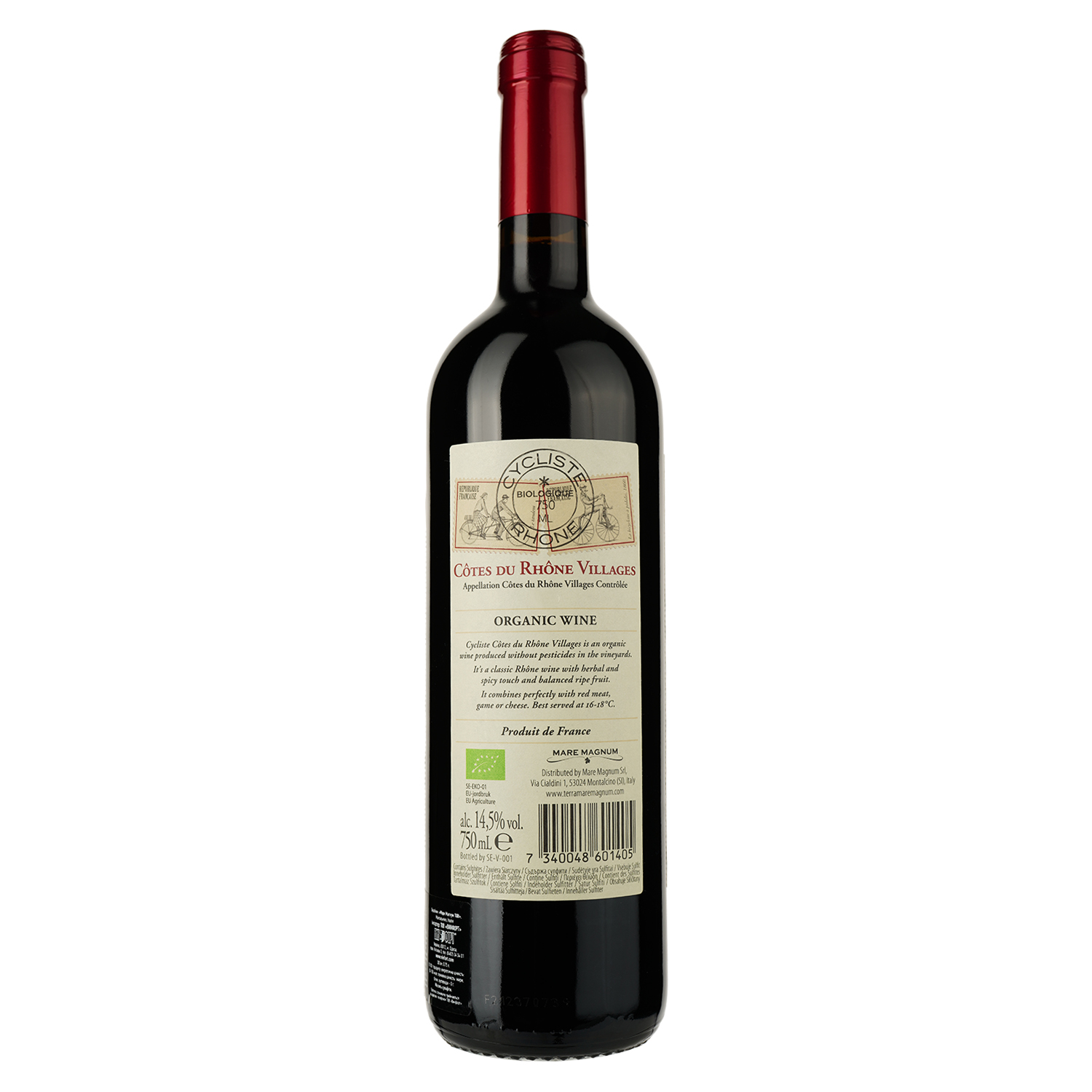 Вино Mare Magnum Cycliste Cotes Du Rhone Villages, красное, сухое, 14,5%, 0,75 л - фото 2