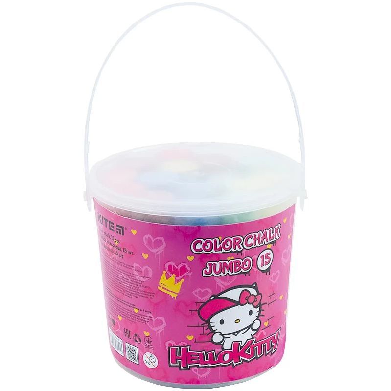 Photos - Kids' Drawing & Painting Supply KITE Крейда воскова  Hello Kitty Jumbo у відерці 15 шт.  (HK21-074)