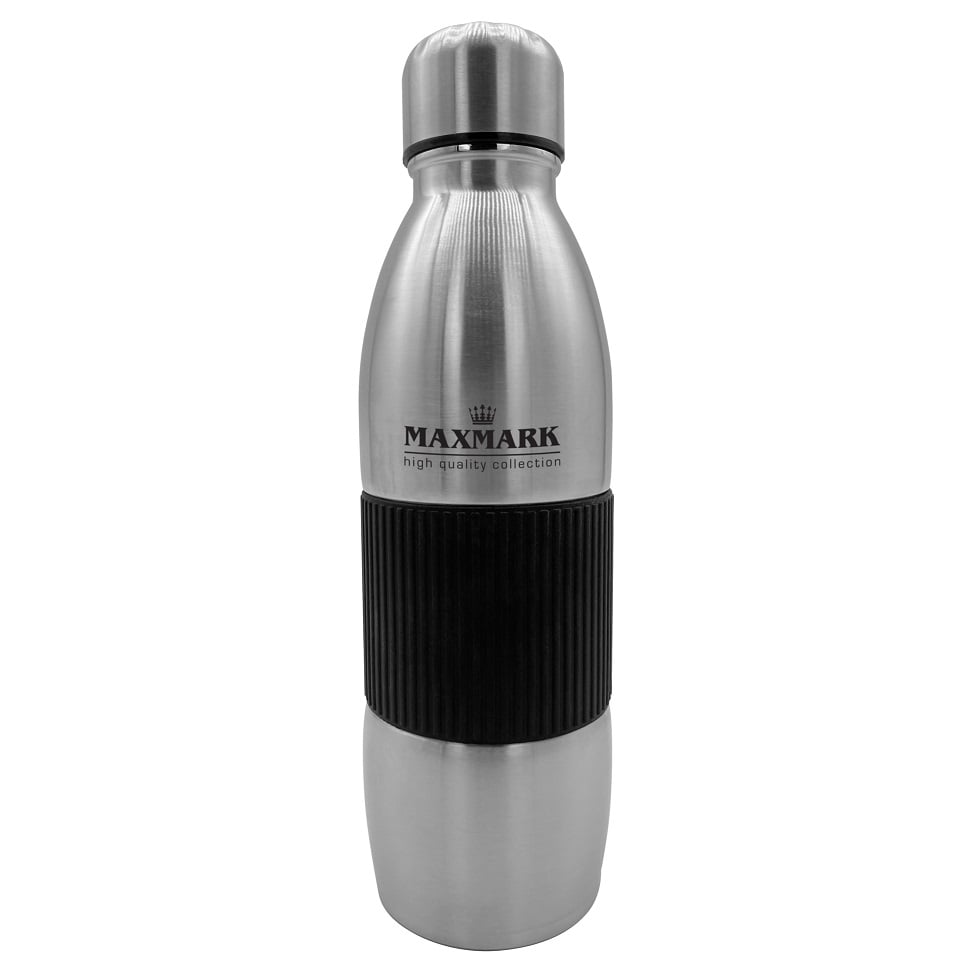 Термос-пляшка Maxmark, 500 мл, металік із чорним (MK-BTL5500BK) - фото 1