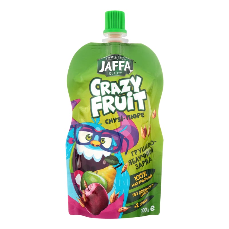 Смузі-пюре Jaffa Crazy Fruit Грушево-яблучний заряд 100 мл (806975) - фото 1