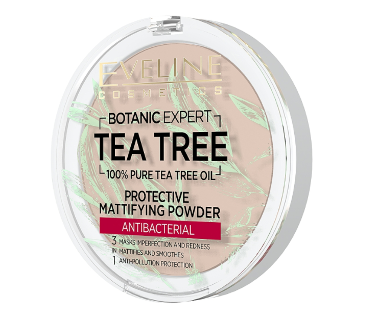 Матирующая антибактериальная пудра для лица 3в1 Eveline Botanic Expert, тон 001 (Transparent), 9 г (LPUDANTYB001) - фото 1