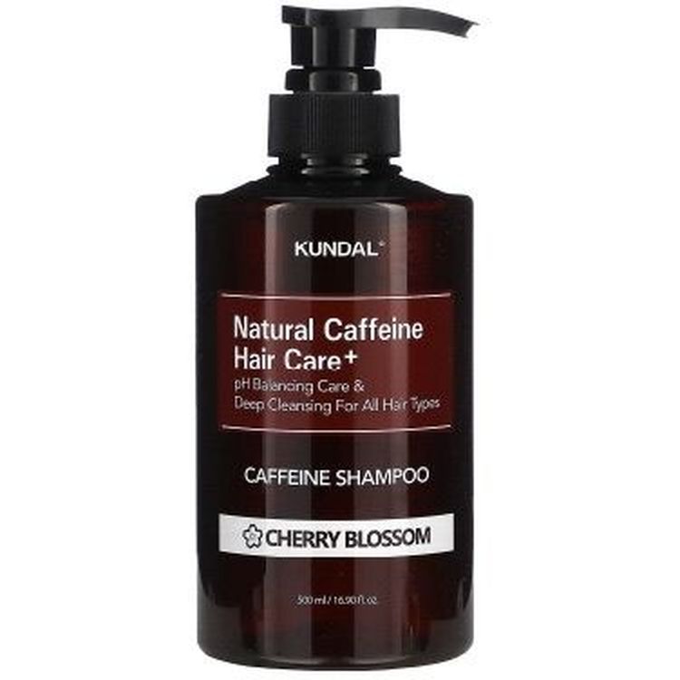 Шампунь Kundal Natural Caffeine Scalp Care Shampoo Cherry Blossom проти випадіння волосся з ароматом вишневого цвіту натуральний 500 мл - фото 1