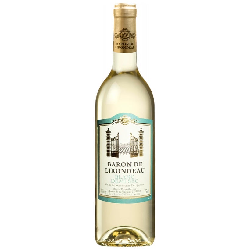 Вино Baron de Lirondeau, белое, полусухое, 10,5%, 0,75 л - фото 1