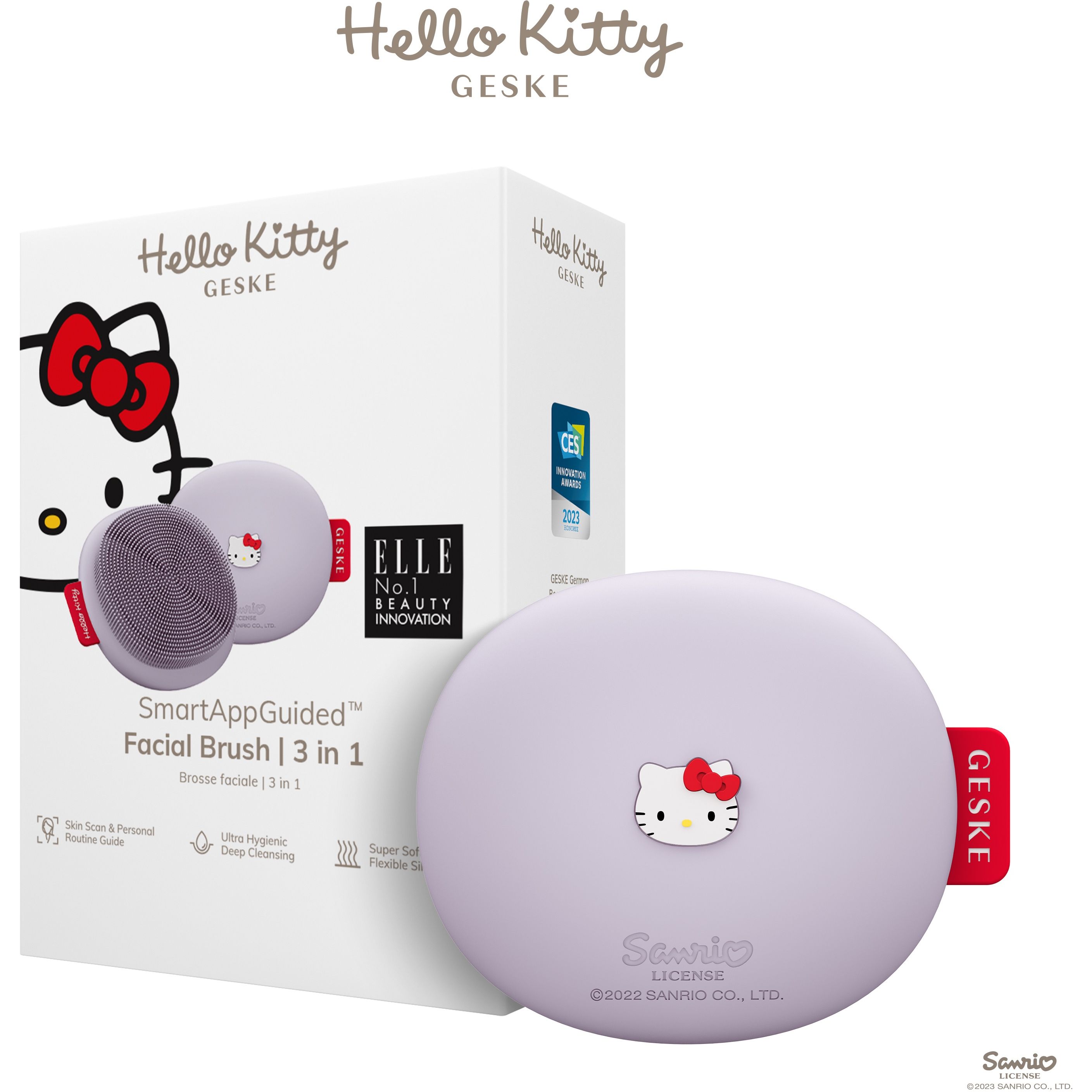 Щітка для обличчя GESKE Facial Brush З в 1 by Hello Kitty фіолетова - фото 1