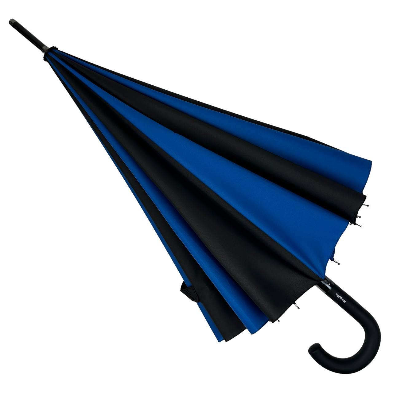 Жіноча парасолька-палиця напівавтомат Toprain 98 см синя - фото 3