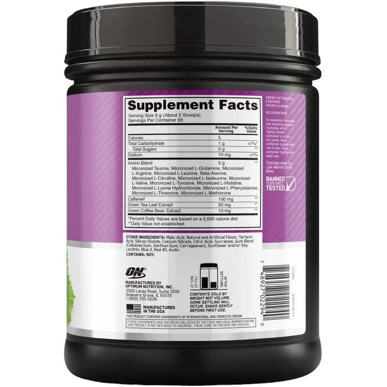 Амінокислотний комплекс Optimum Nutrition Essential Amino Energy Concord Grape 585 г - фото 3