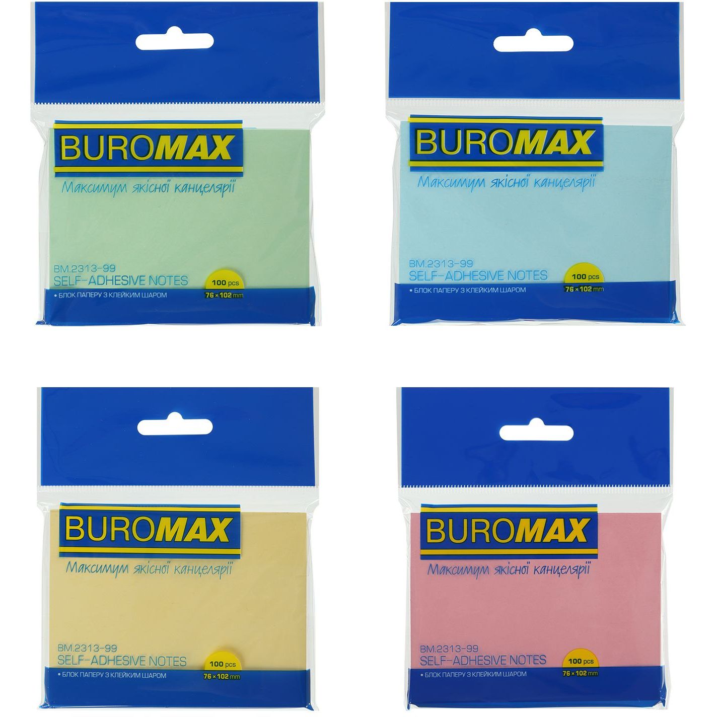 Блок паперу для нотаток Buromax Pastel з клейким шаром 76х102 мм 100 аркушів в асортименті (BM.2313-99) - фото 1