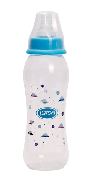 Бутылочка для кормления Lindo, изогнутая, 250 мл, голубой (Li 145 гол) - фото 1