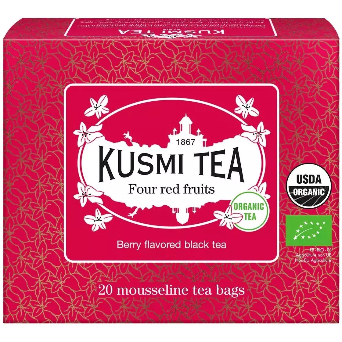 Чай чорний Kusmi Tea Four Red Fruits органічний 40 г (20 шт. х 2 г) - фото 1