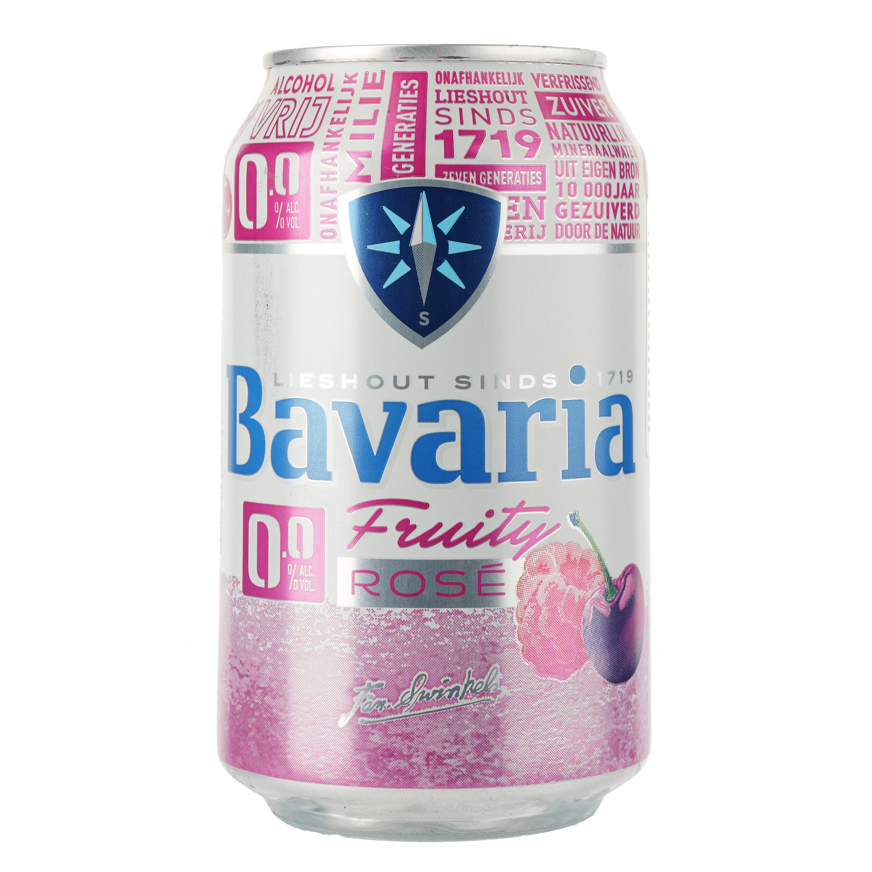 Пиво безалкогольне Bavaria Fruity Rose світле, з/б, 0.33 л - фото 1