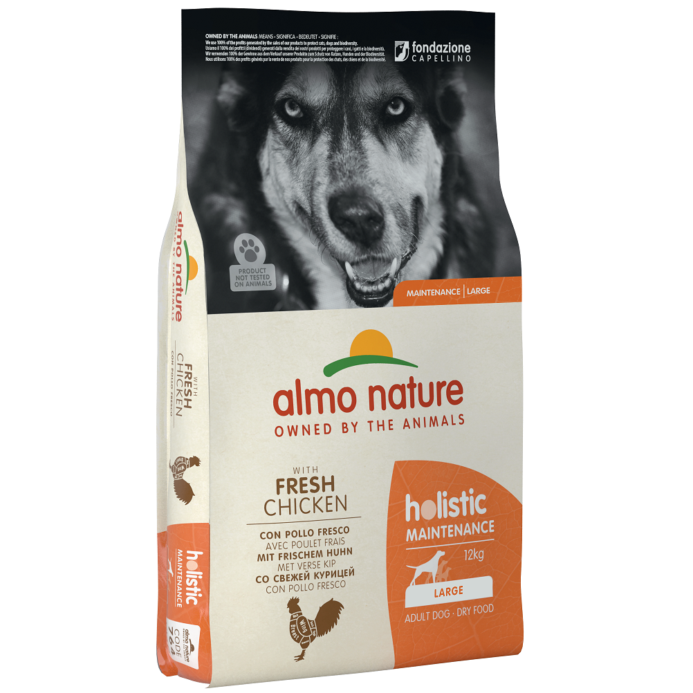 Сухий корм для дорослих собак великих порід Almo Nature Holistic Dog, L, зі свіжою куркою, 12 кг (764) - фото 1