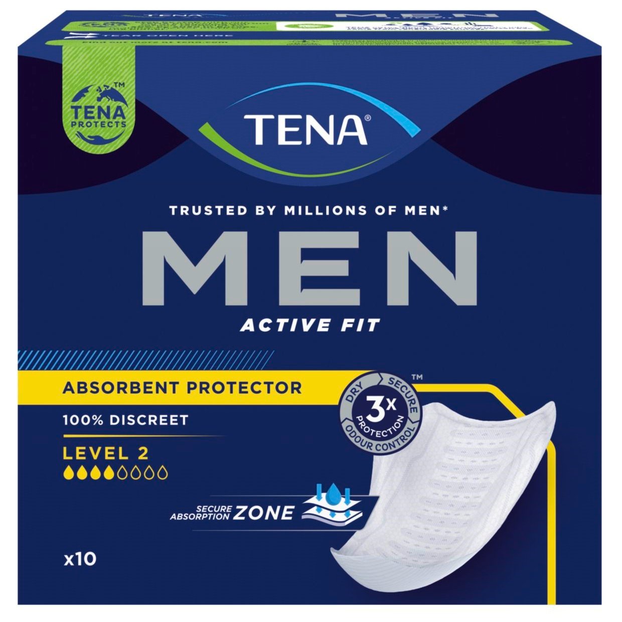 Урологические прокладки для мужчин Tena Men Active Fit Level 2, 10 шт. (750796) - фото 1
