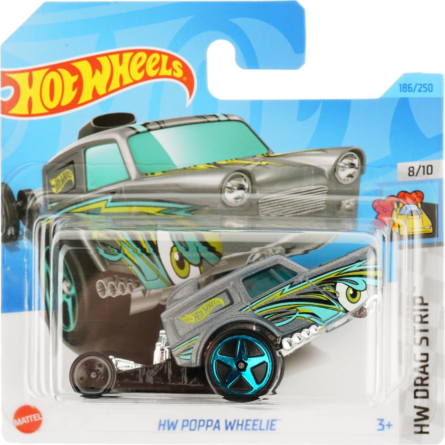 Базова машинка Hot Wheels HW Drag Strip HW Poppa Wheelie сіра (5785) - фото 1