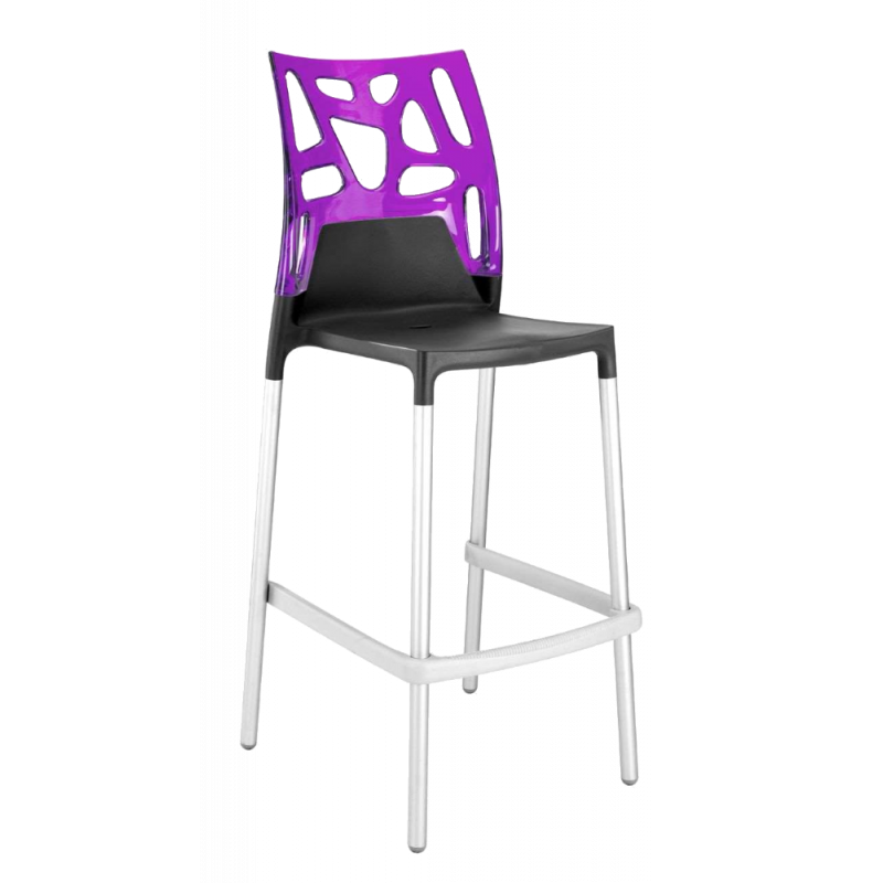Барний стілець Papatya X-Treme Ego-Rock, сірий з фіолетовим (4820128120253) - фото 1