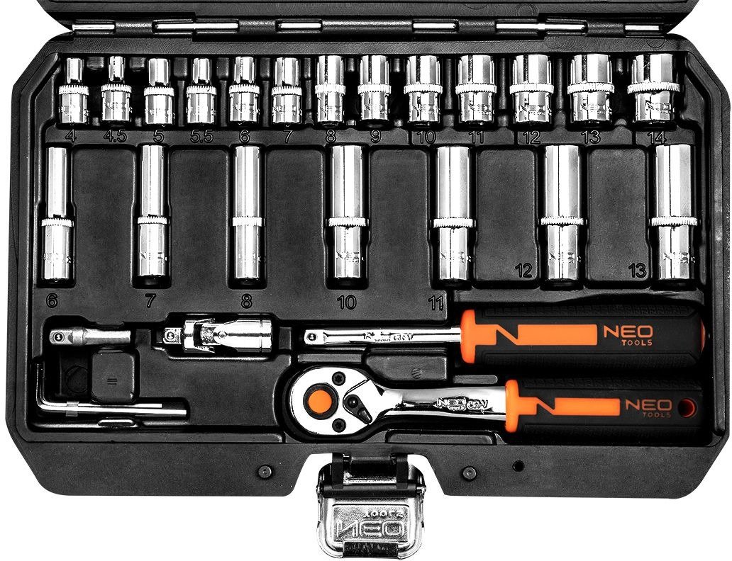 Набор инструментов Neo Tools 1/4", CrV 53 шт. (10-006) - фото 4