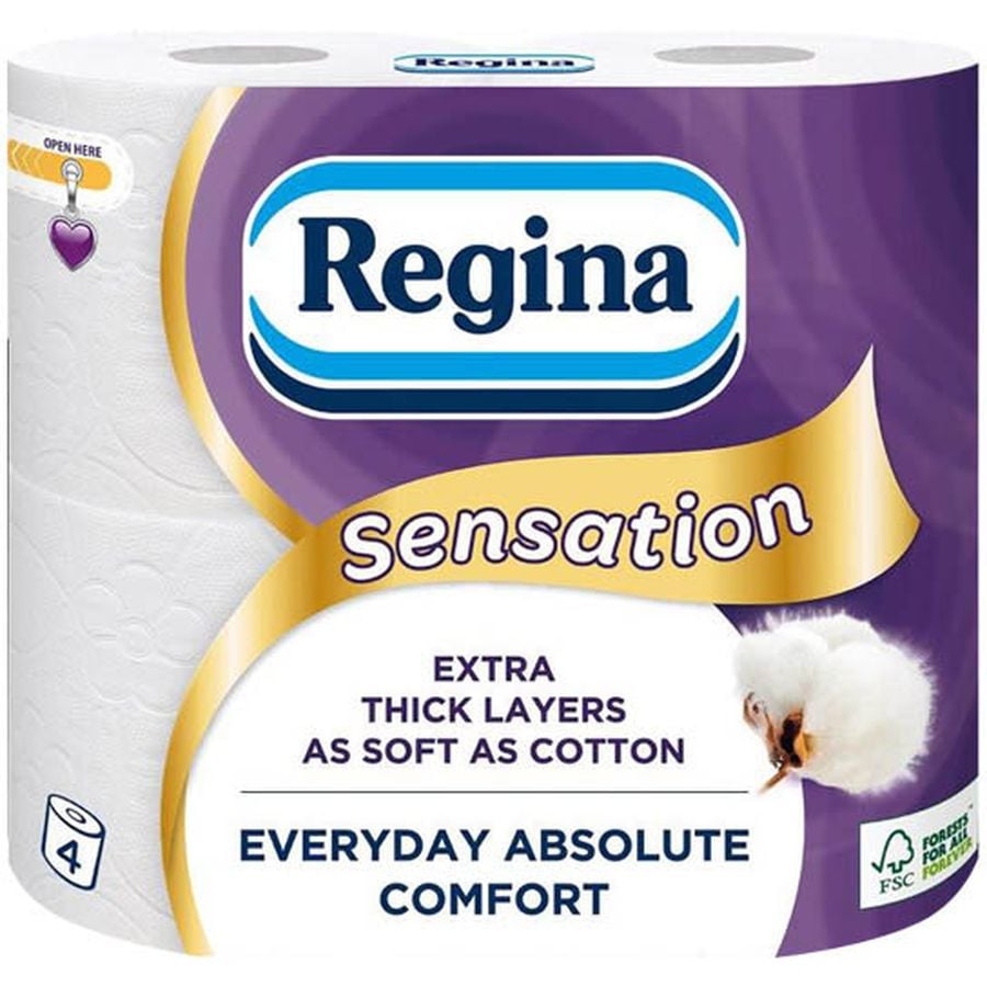 Туалетная бумага Regina Cotton FSC Белый хлопок трехслойный 4 рулона - фото 1