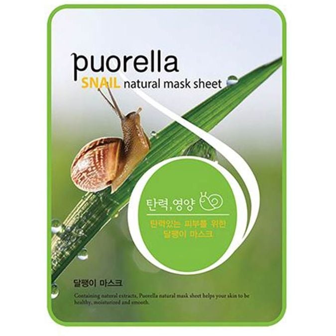 Тканевая маска для лица Puorella Snail Mask Sheet, с экстрактом слизи улитки - фото 1