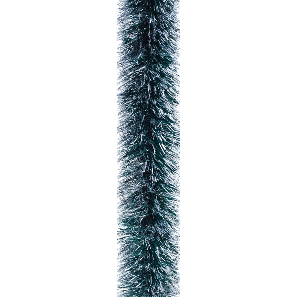 Мишура Novogod'ko 10 см 3 м зеленая матовая с серебрянными кончиками (980323) - фото 1
