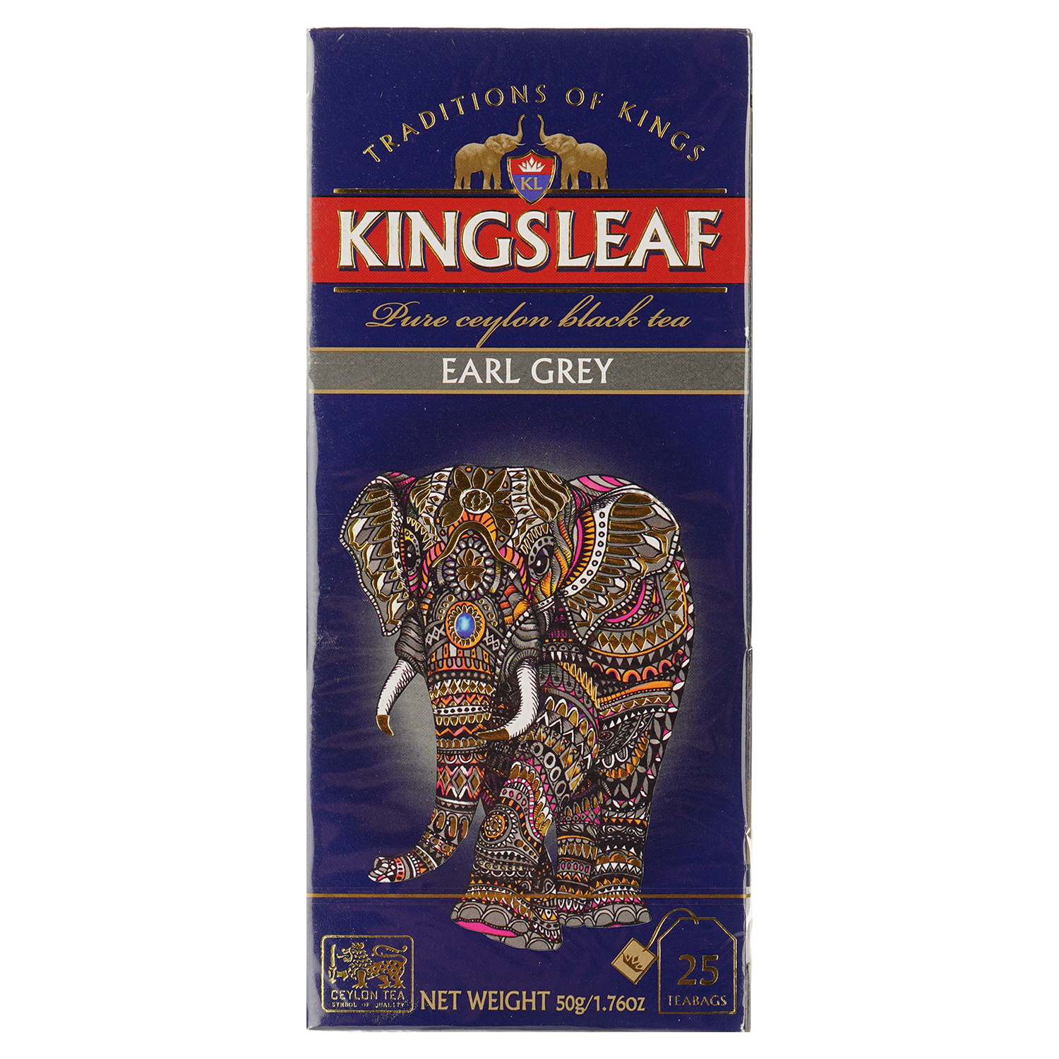 Чай черный Kingsleaf Earl grey 50 г (25 шт. х 2 г) (843111) - фото 1