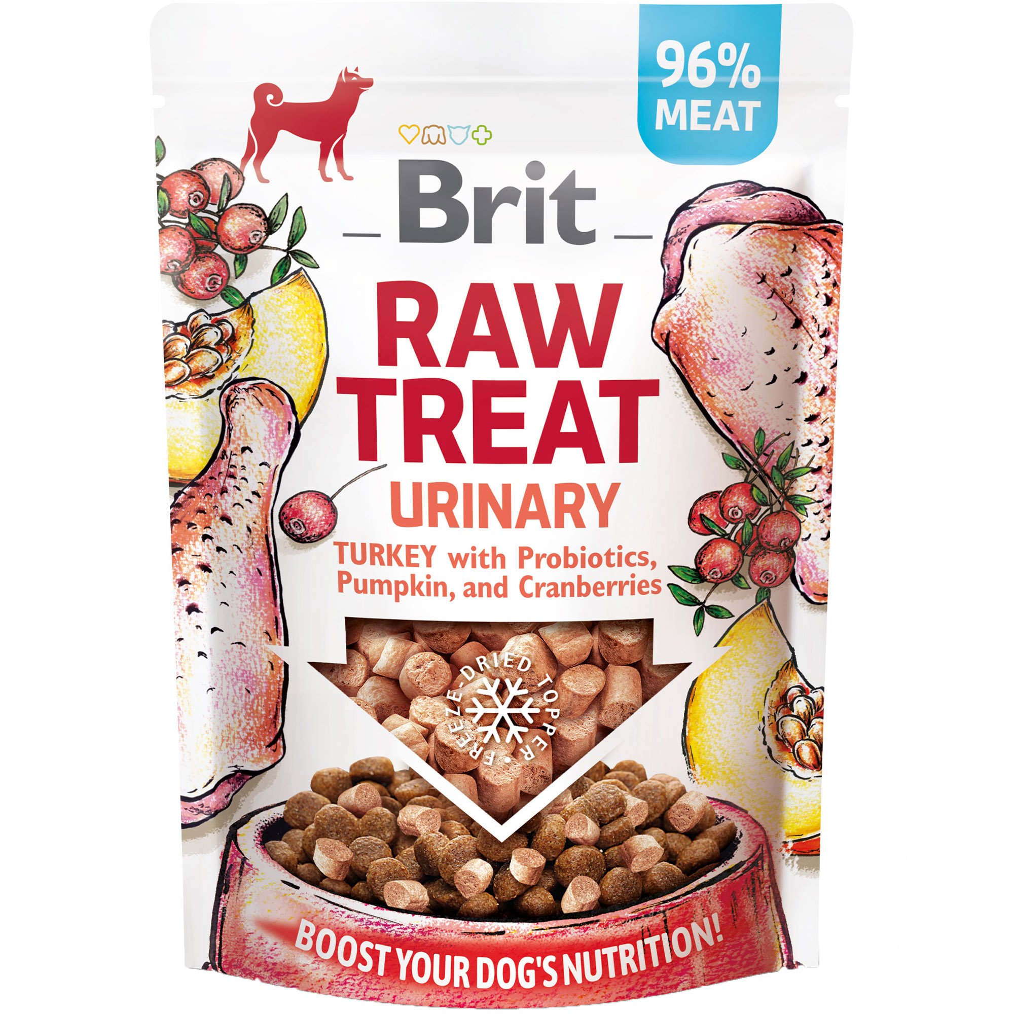 Лакомство для собак Brit Raw Treat Freeze-Dried Urinary для профилактики мочекаменной болезни, индейка 40 г - фото 1