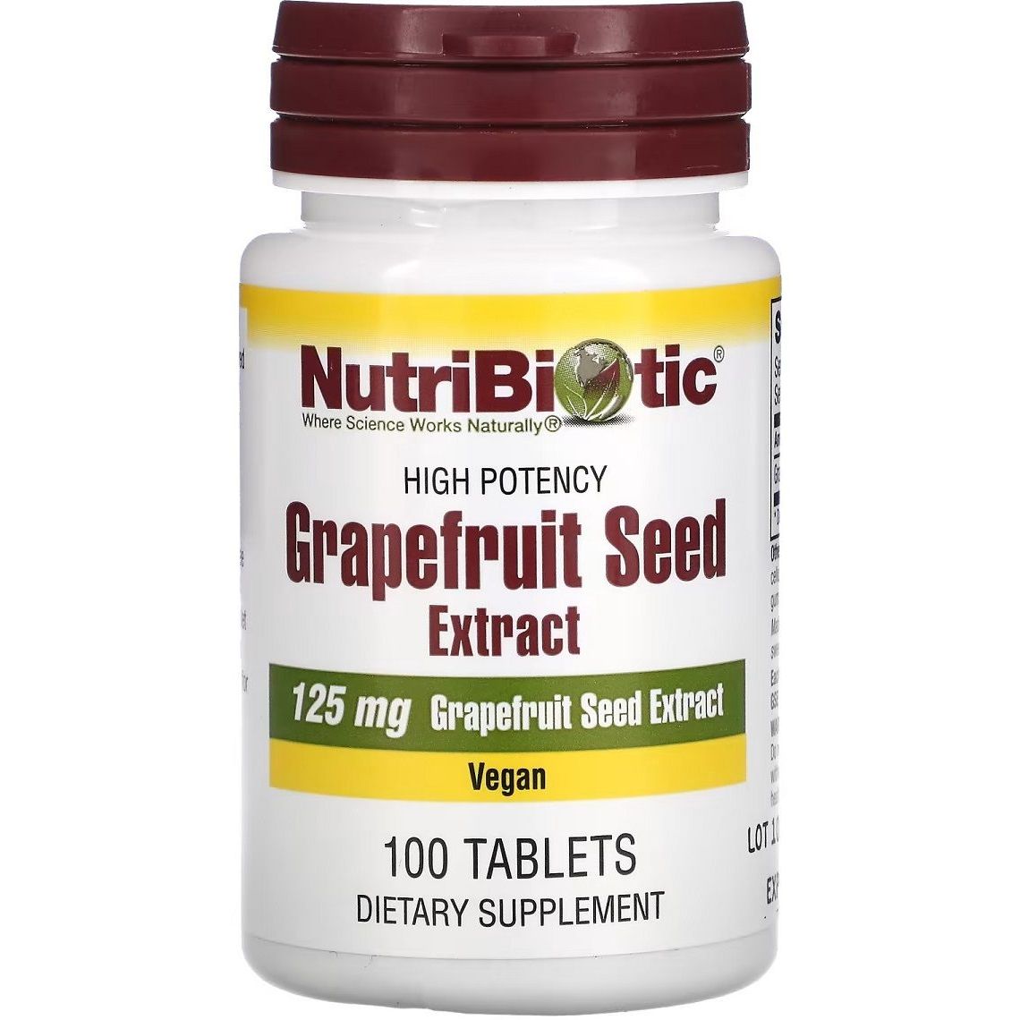 Екстракт насіння грейпфрута NutriBiotic Grapefruit Seed Extract 125 мг 100 таблеток - фото 1