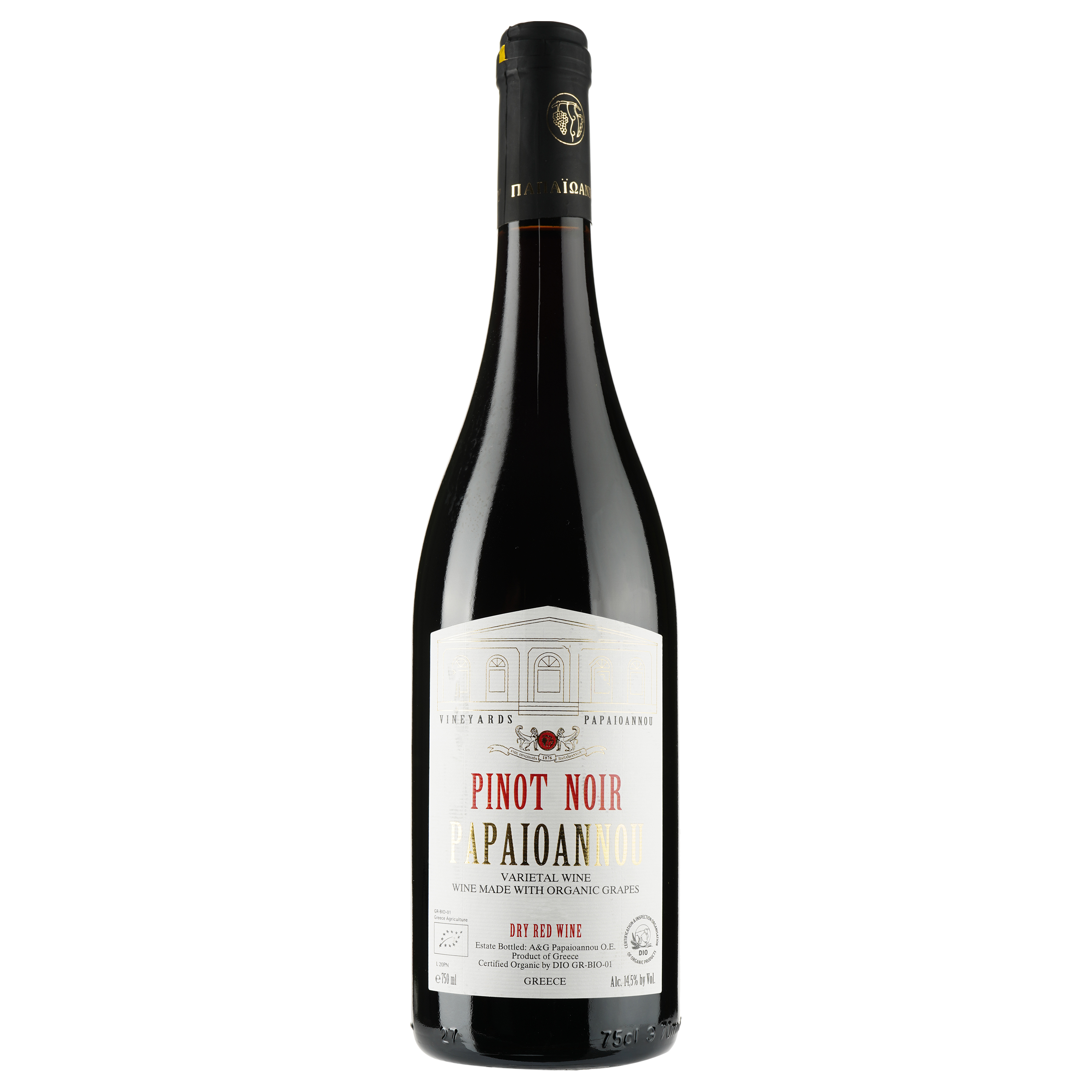 Вино Papaioannou Pinot Noir, червоне, сухе, 0,75 л - фото 1