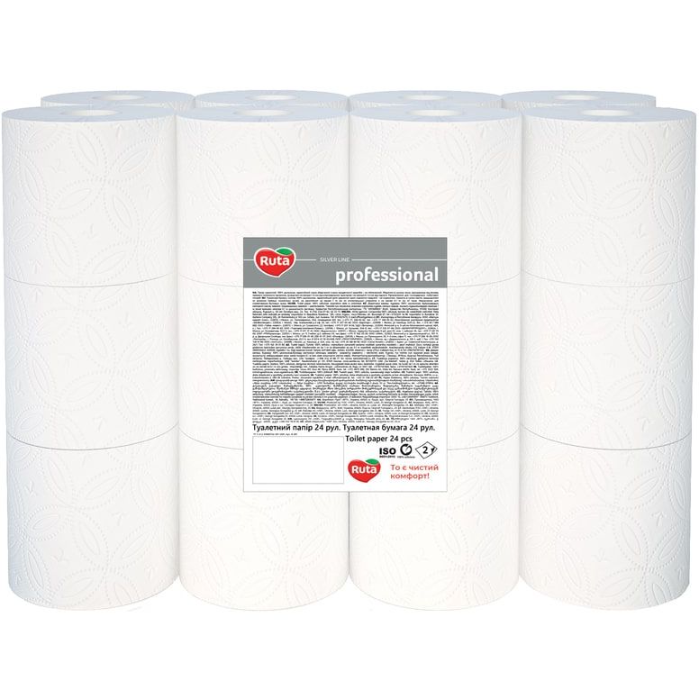 Туалетная бумага Ruta Professional M, двухслойная, 24 рулона, белая - фото 1