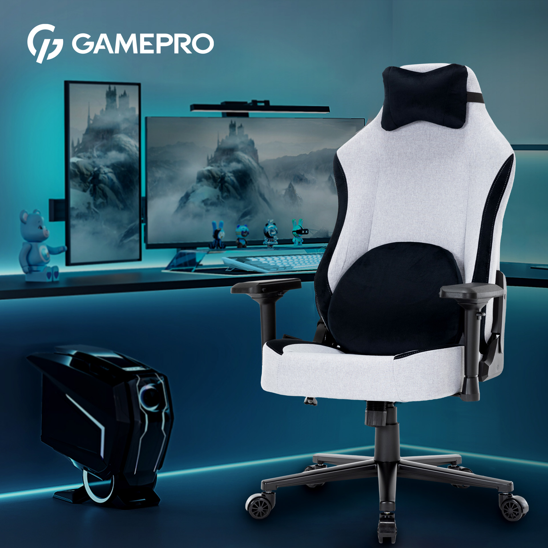 Игровое кресло GamePro Linen fabric Dark grey (GC715DG) - фото 20