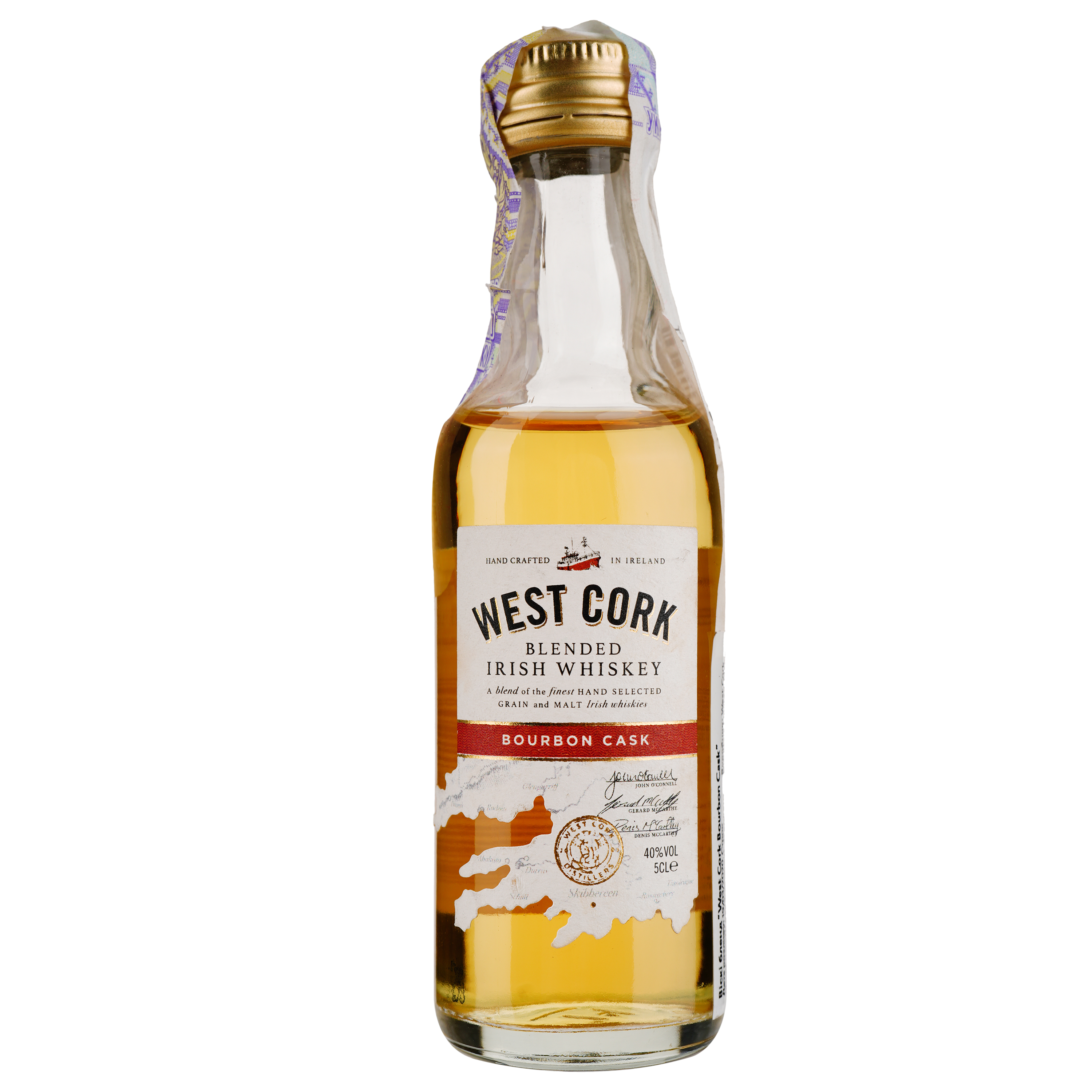 Виски West Cork Bourbon Cask Blended Irish Whisky 40% 0.05 л - фото 1