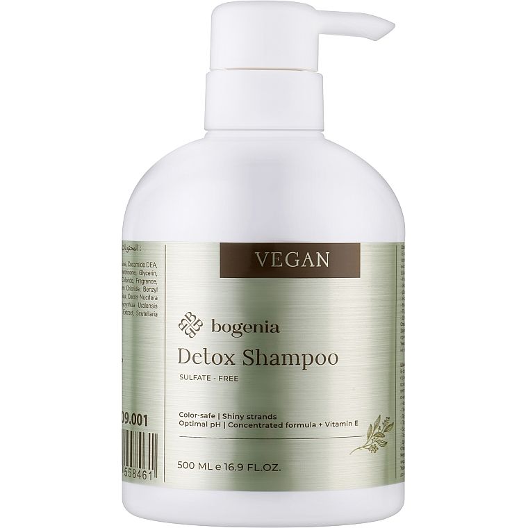 Безсульфатний шампунь для волосся Bogenia Vegan Detox Shampoo 500 мл - фото 1