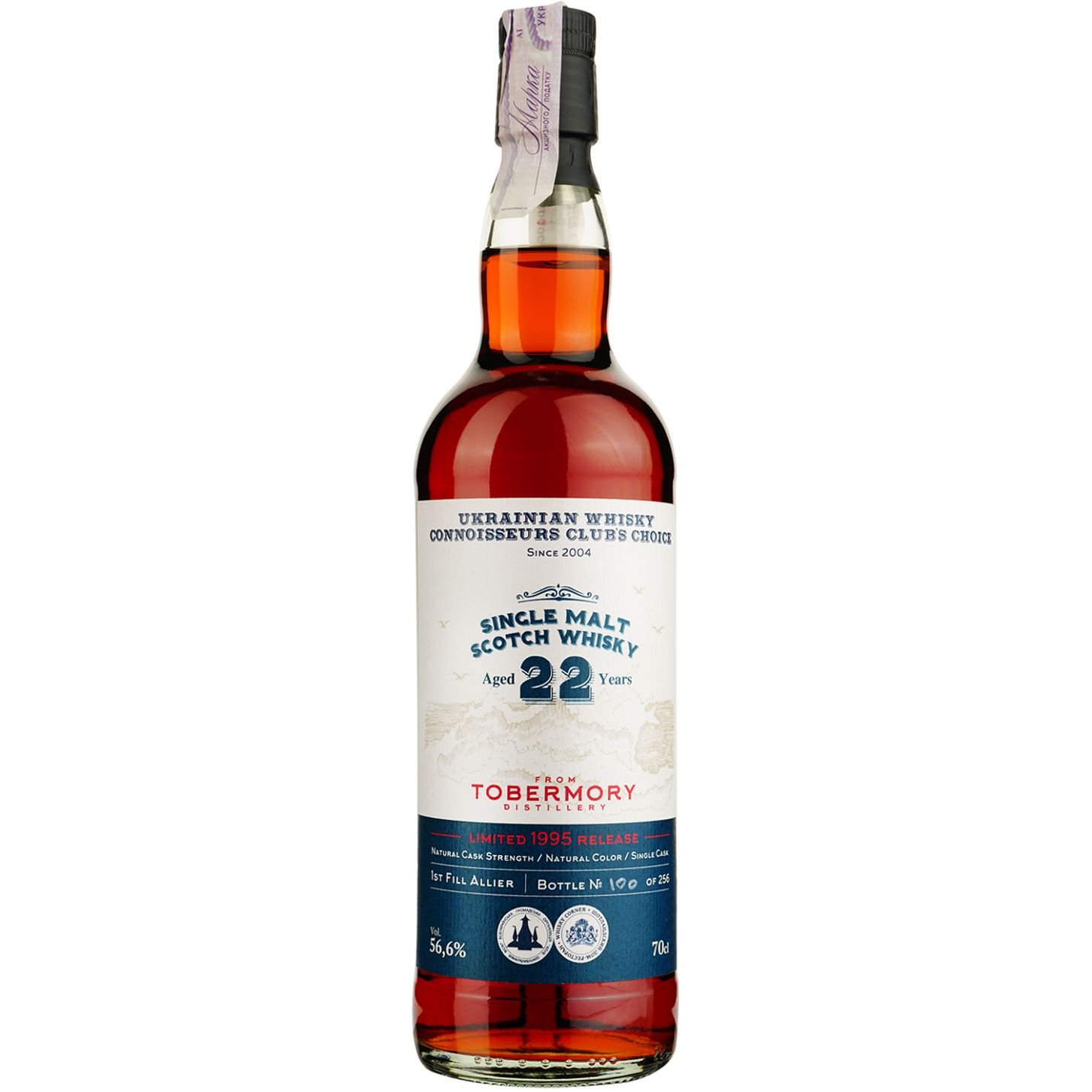 Віскі Tobermory 22 Years Old 1st Fill Allier Single Malt Scotch Whisky, у подарунковій упаковці, 56,6%, 0,7 л - фото 2