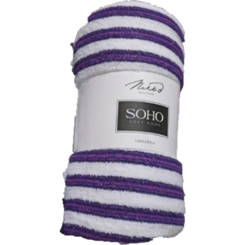 Плед Soho Stripe, фиолетовый, 200х150 см (1075К) - фото 1