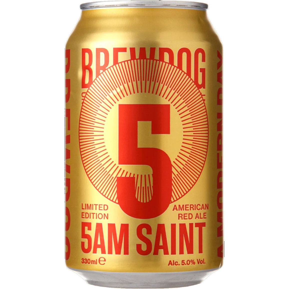 Пиво BrewDog 5AM Saint янтарное 5% 0.33 л ж/б - фото 1