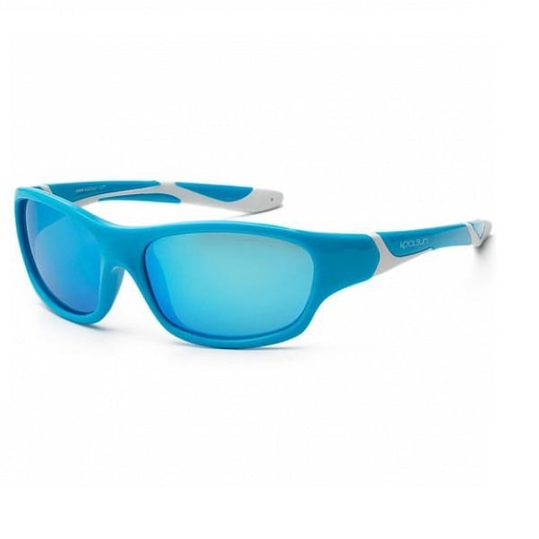 Дитячі сонцезахисні окуляри Koolsun Spor, 3-8 років, блакитний з білим (KS-SPBLSH003) - фото 1